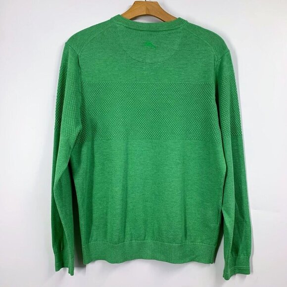 Tommy Bahama Men's IslandZone Coolside V-Neck Sweater in Cool Tide Size S - Picture 2 of 14